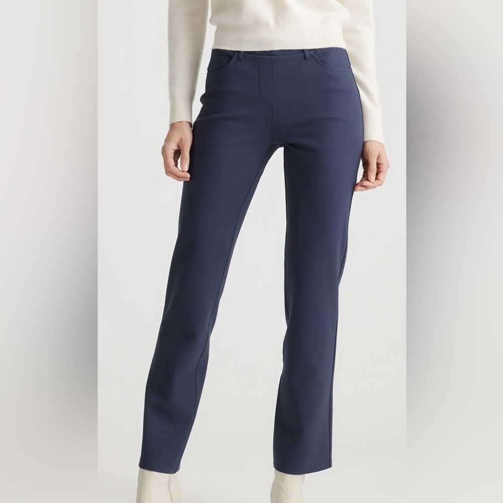 Ultra-Stretch Ponte Straight Leg 4-Pocket Pants Size Small Tall